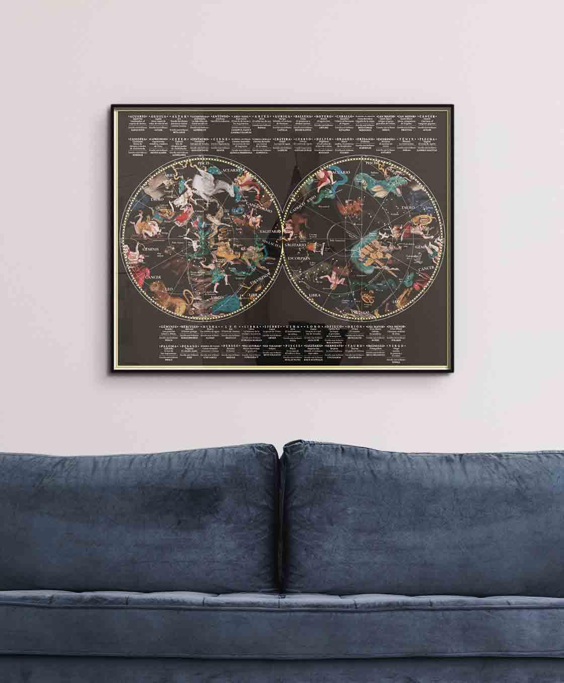 Mapa Celestial Ilustrado - Lámina - Mappin