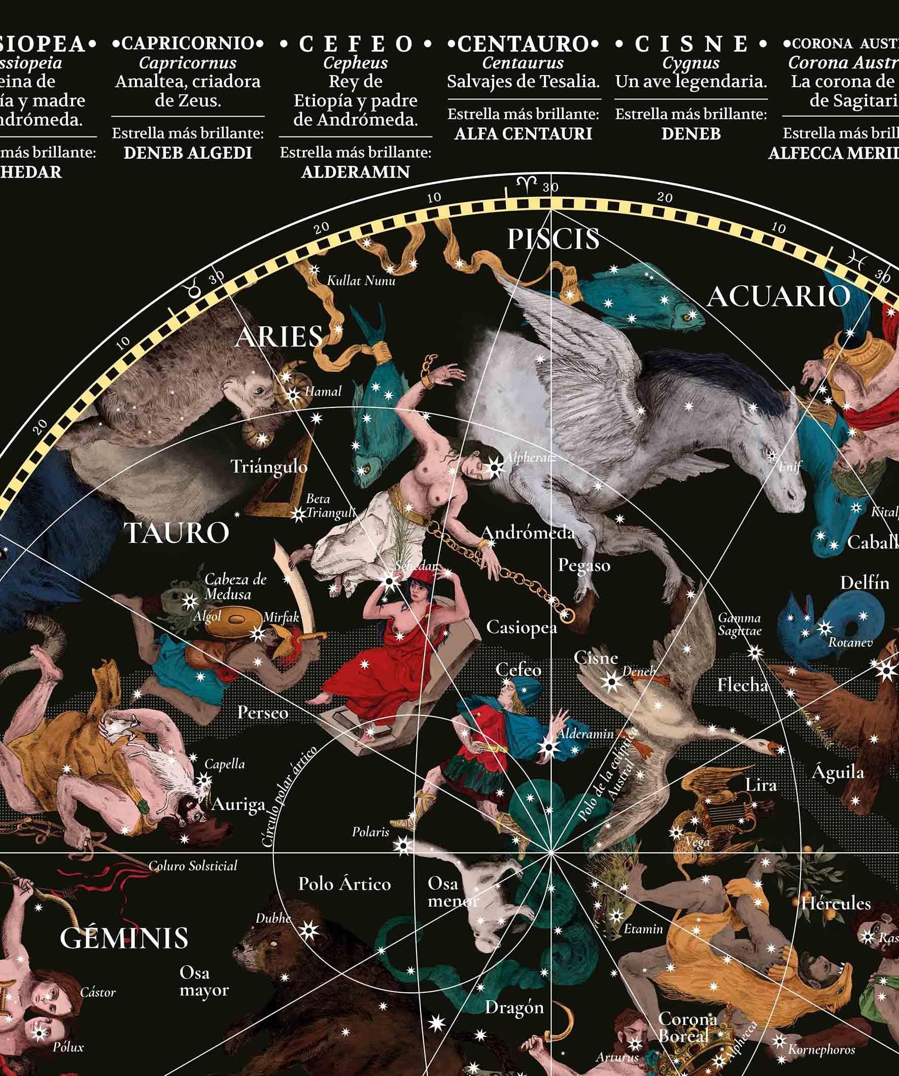 Mapa Celestial Ilustrado - Lámina - Mappin