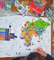 Mapa del Mundo Coloreable - Lámina