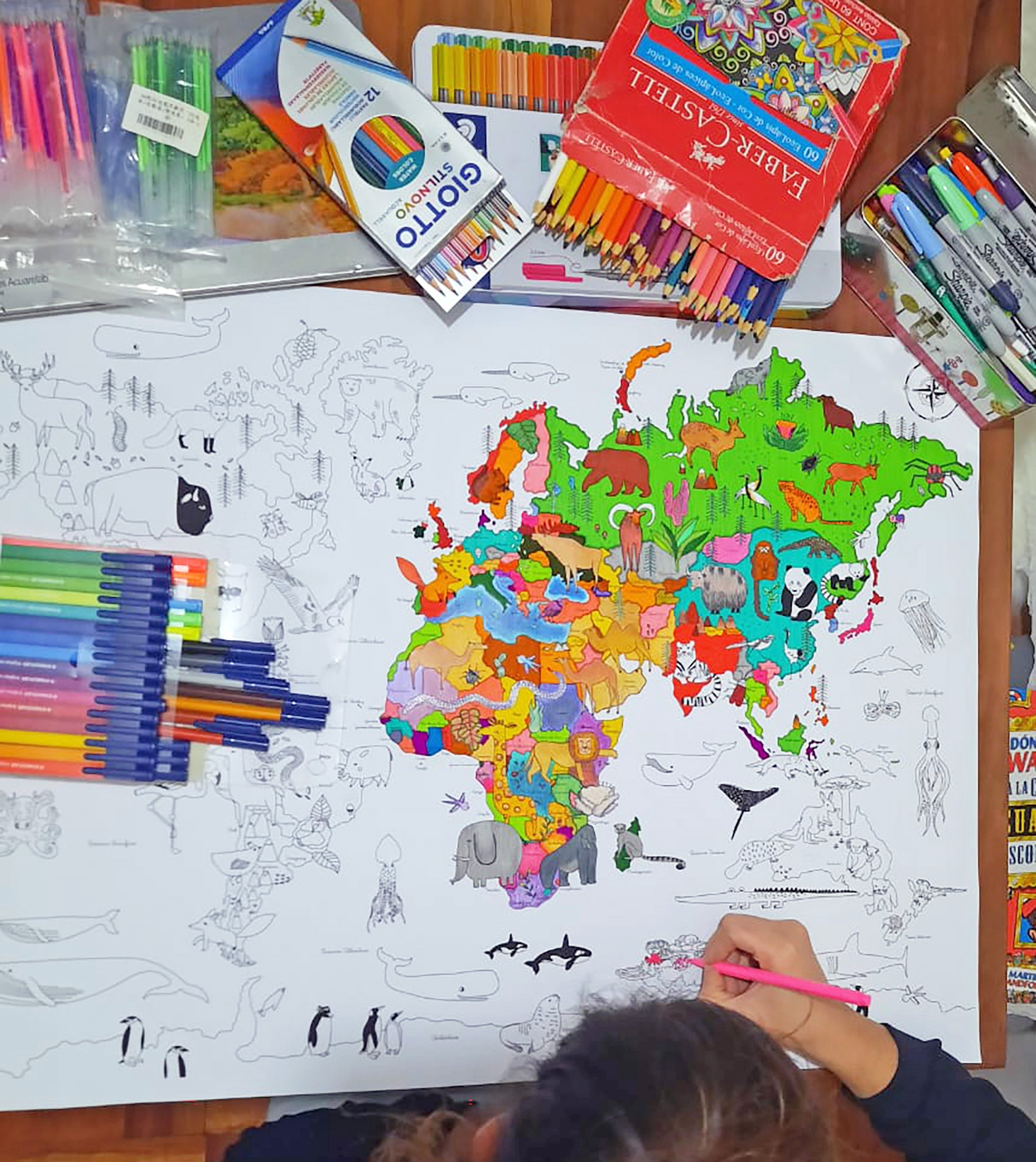 Mapa del Mundo Coloreable - Lámina