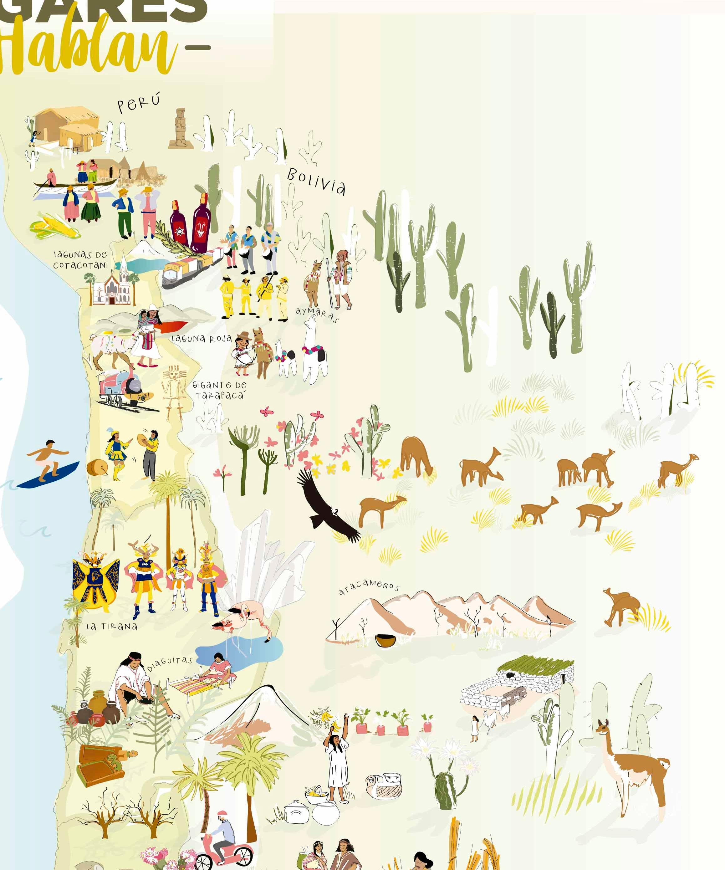 Mapa de Chile "Lugares que Hablan" - Lámina - Mappin