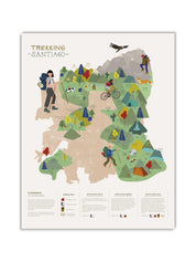 Mapa de Trekking en Santiago - Lámina - Mappin