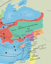 Europa y Las Cruzadas (año 1140), Imperio Carolingio (814) - Lámina