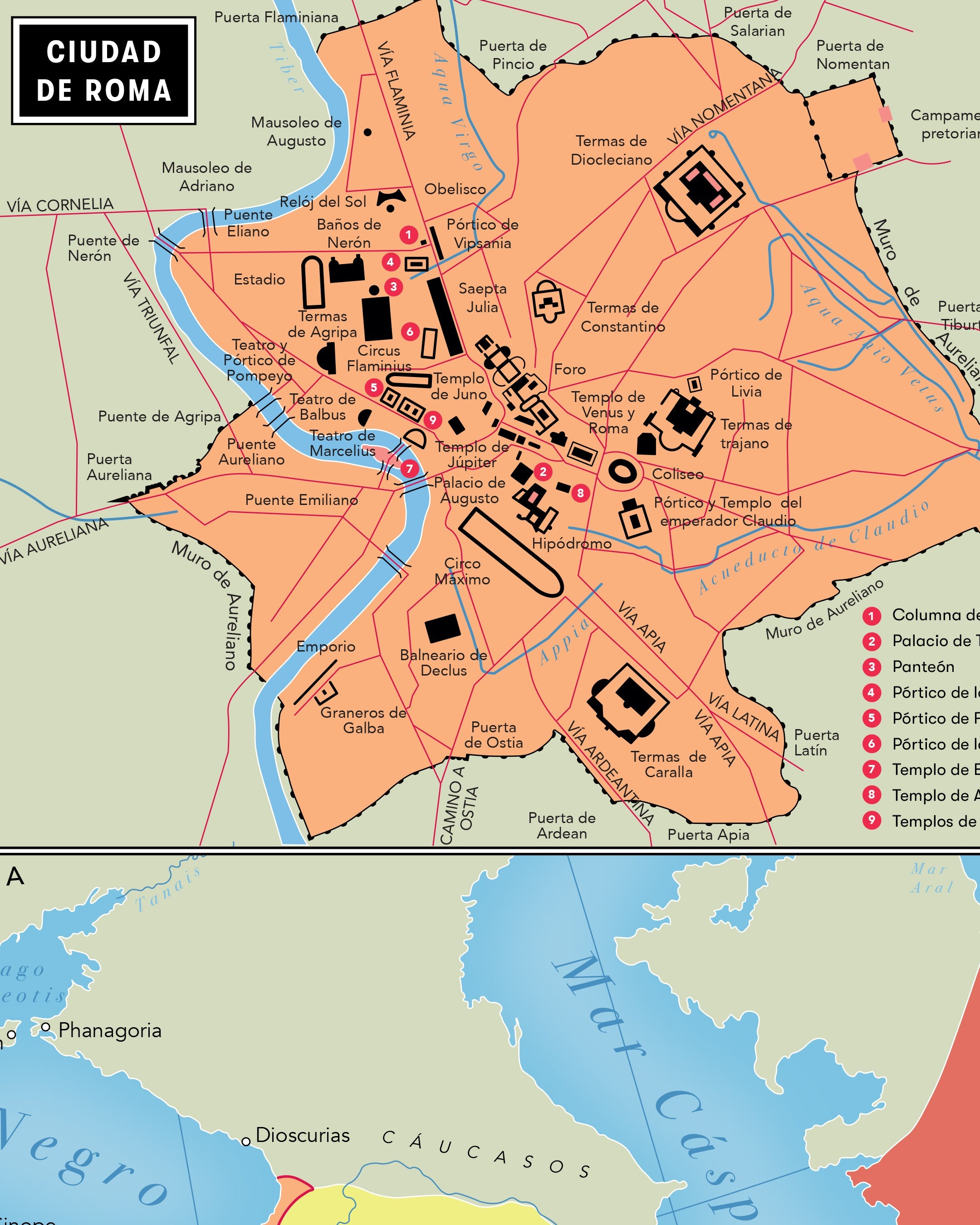 Mapa del Imperio Romano al 120 d.C - Lámina
