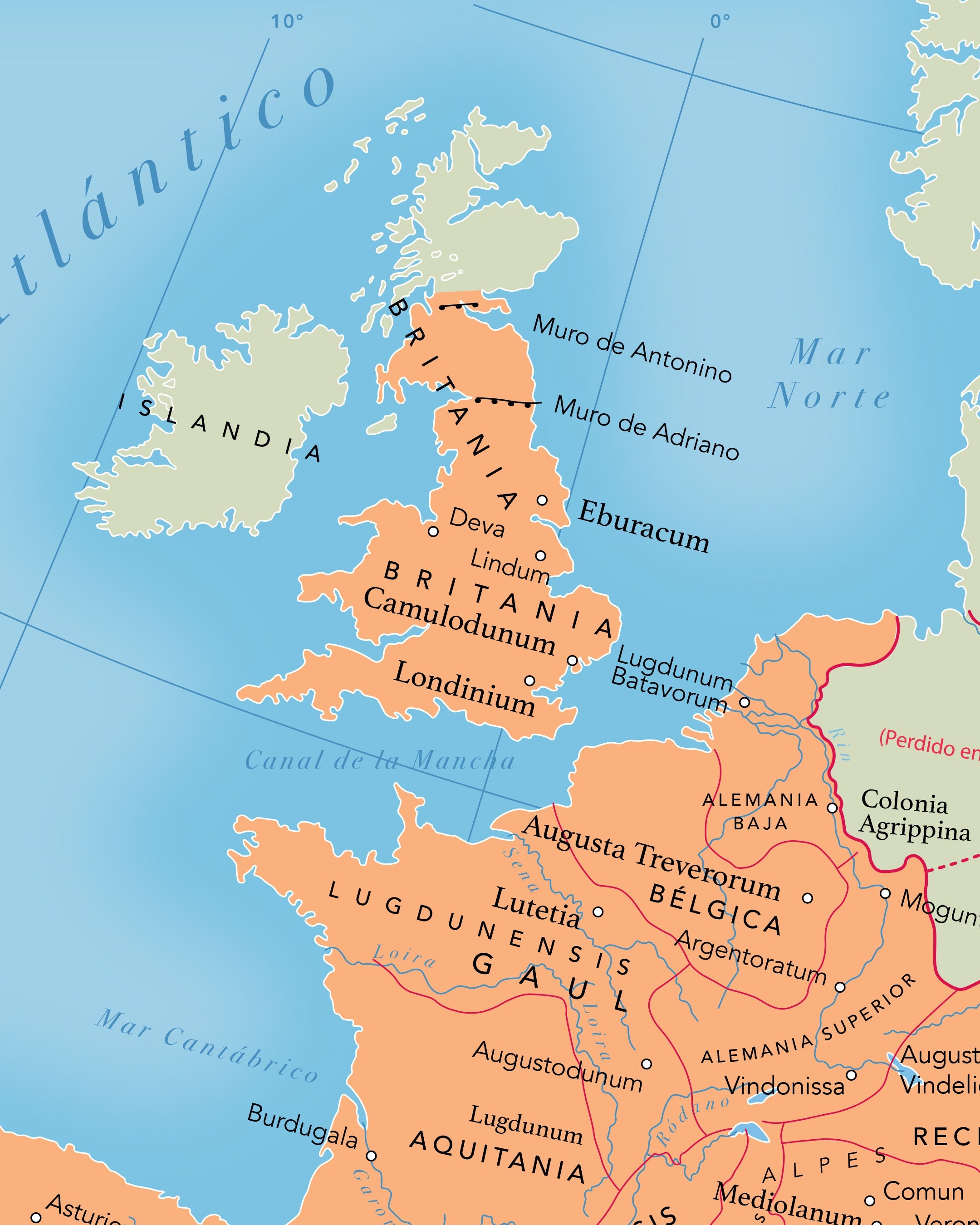 Mapa del Imperio Romano al 120 d.C - Lámina