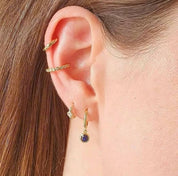 Cuff con circones baño oro (unidad)