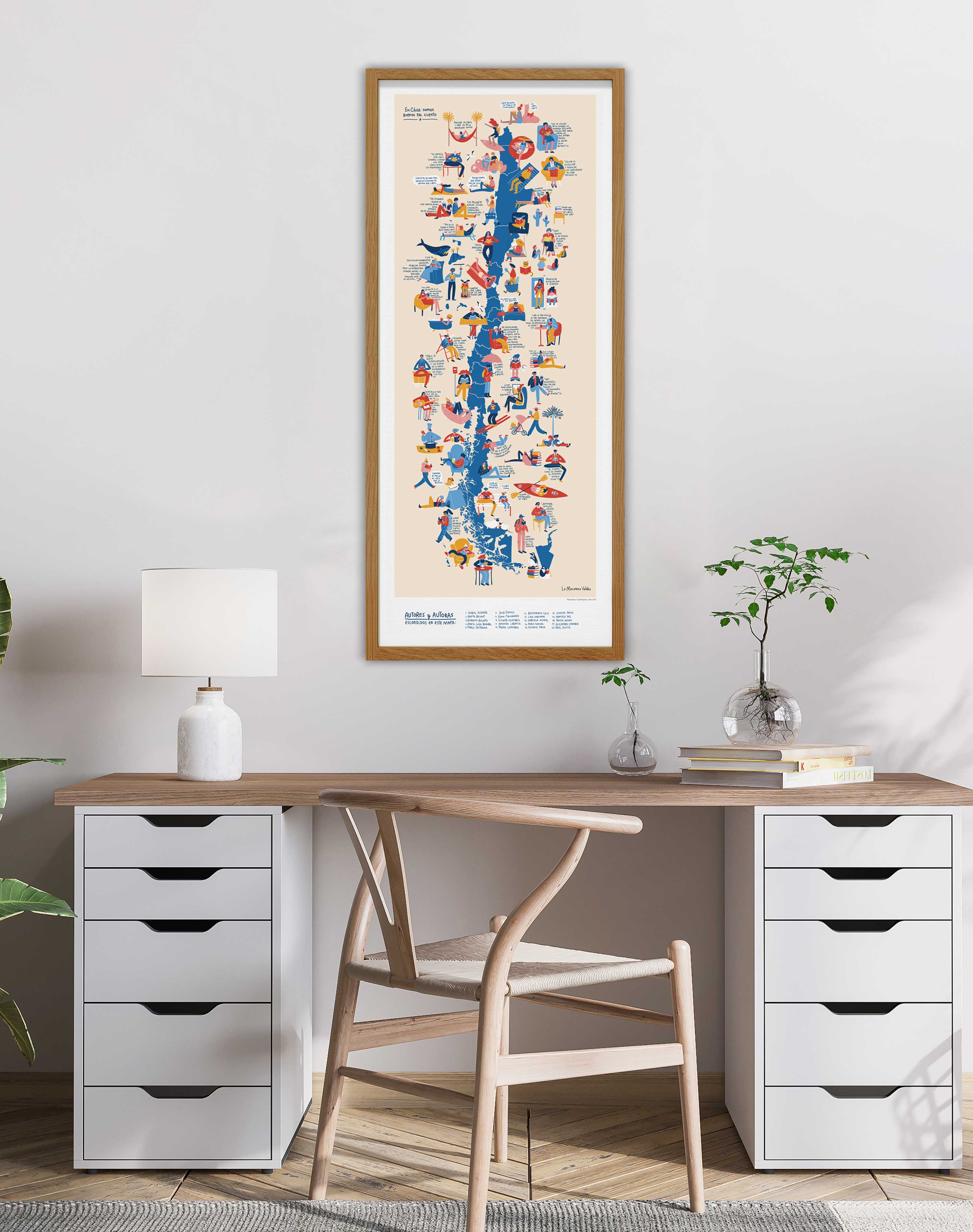 Mapa "En Chile somos buenos Pal Cuento" - Lámina