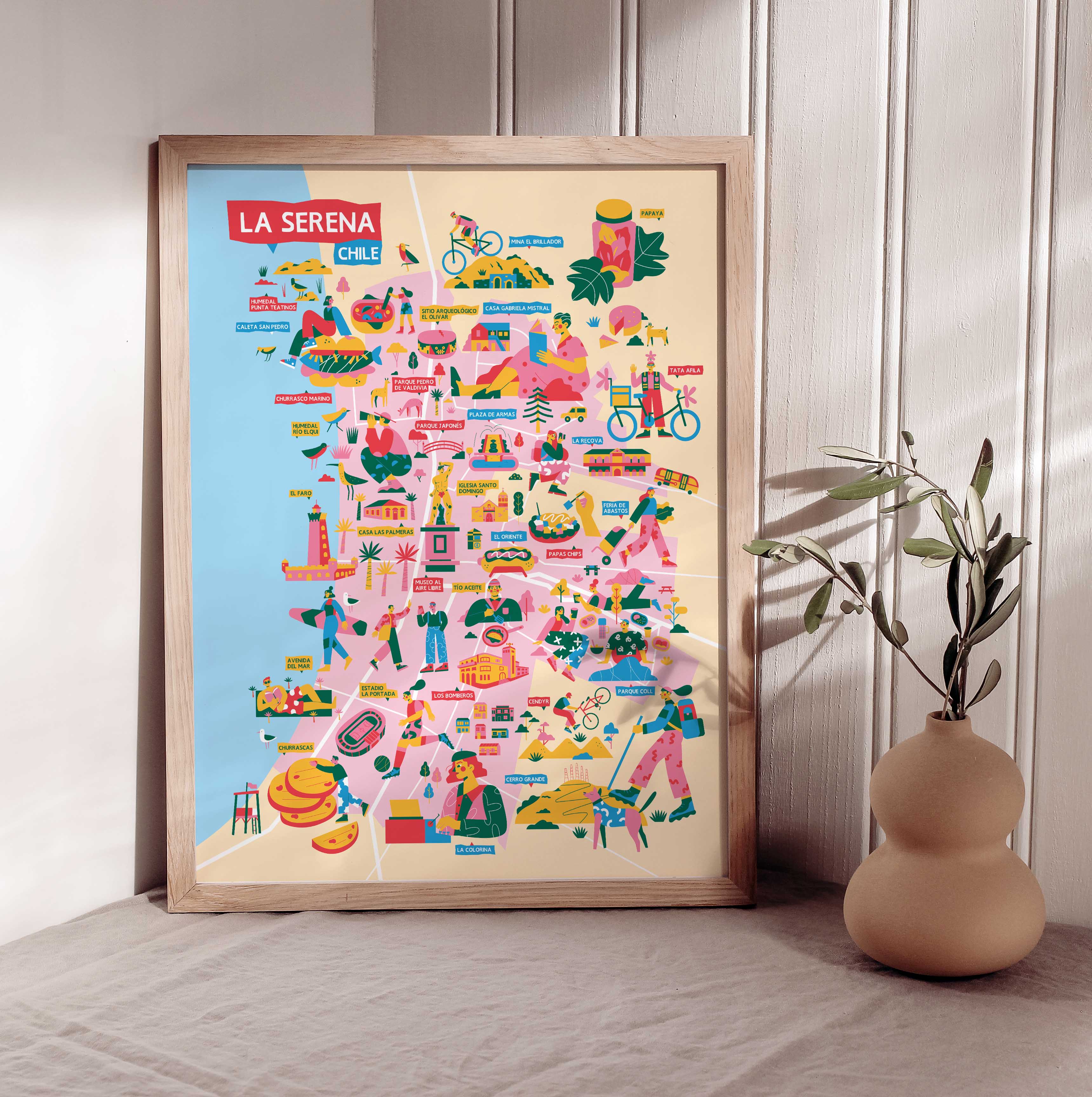 Mapa Ilustrado de La Serena - Lámina