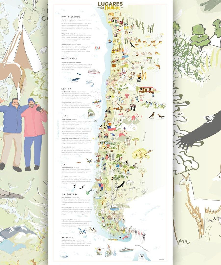 Mapa de Chile "Lugares que Hablan" - Lámina - Mappin