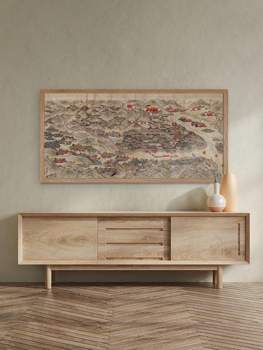 Mapa ilustrado del Palacio Rehe (Chengdé), China - Lámina - Mappin