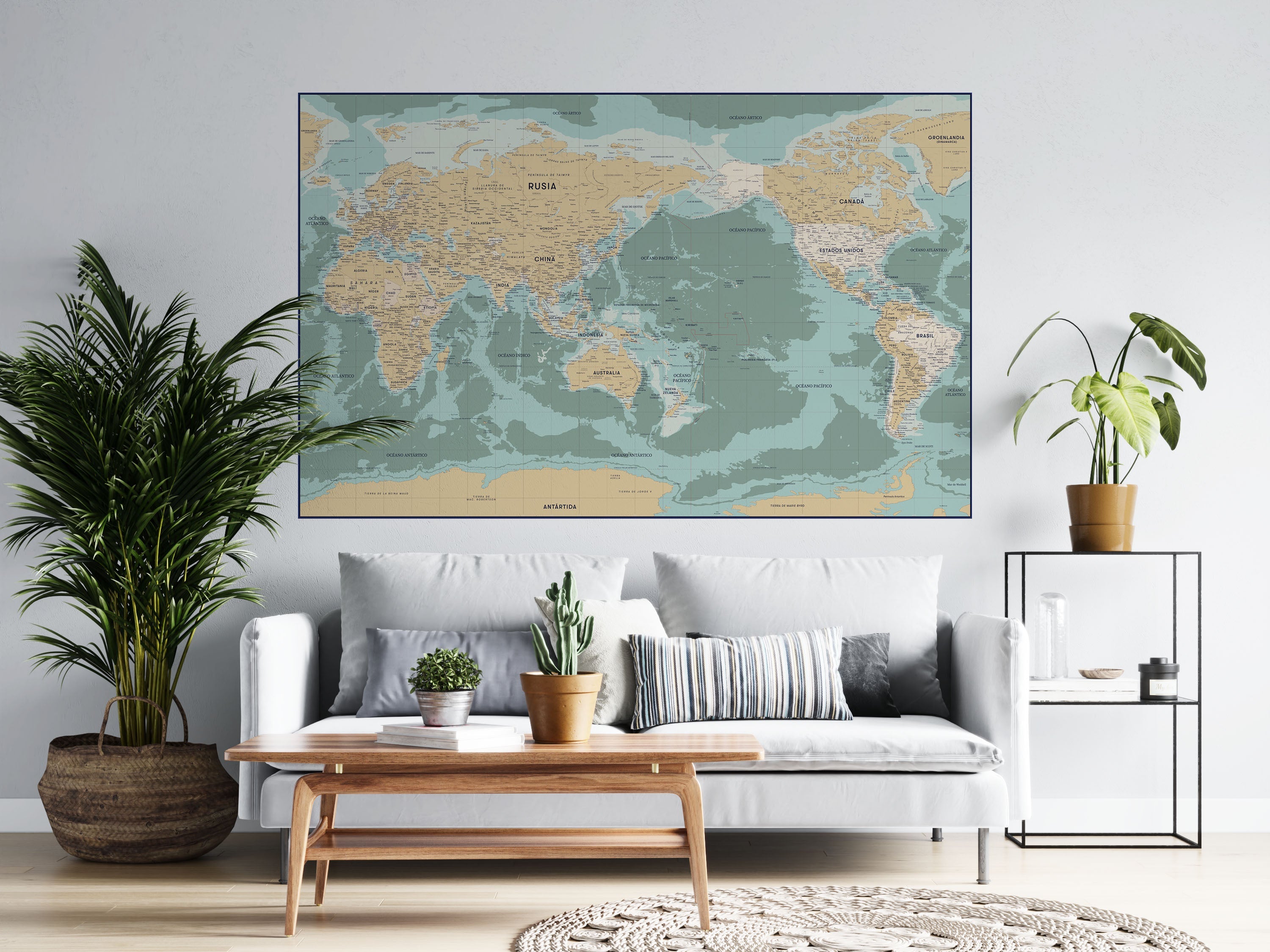 Mapa del Mundo Actualizado a Color - Deco Mural A PEDIDO