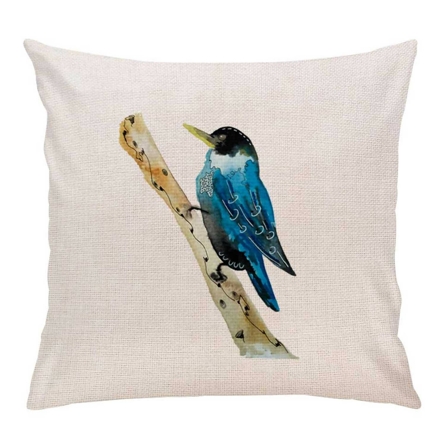 Cojín con relleno 45 x 45 cm pájaro azul Paper Home