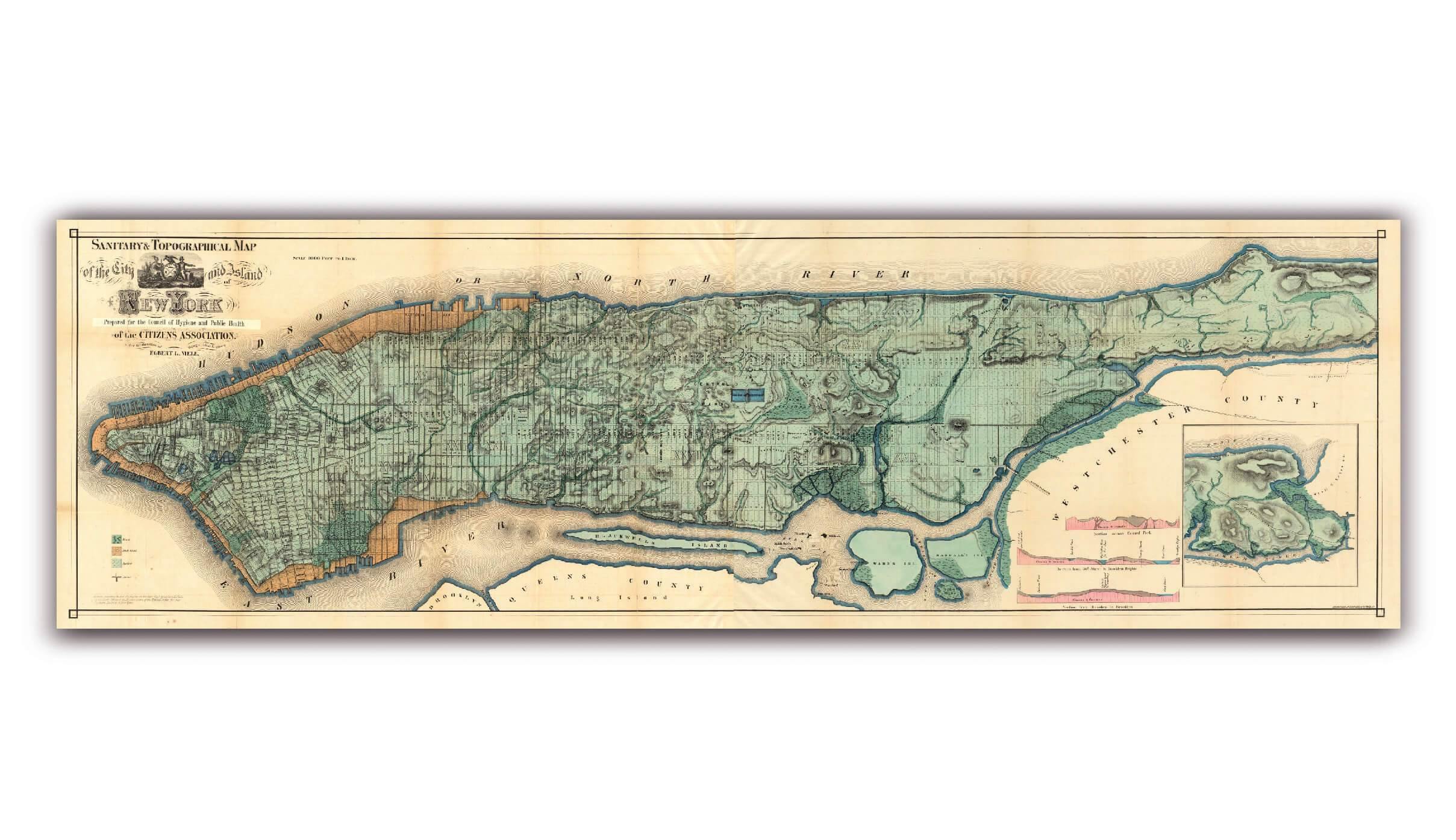 Mapa Plano de Nueva York en 1865 - Lámina - Mappin