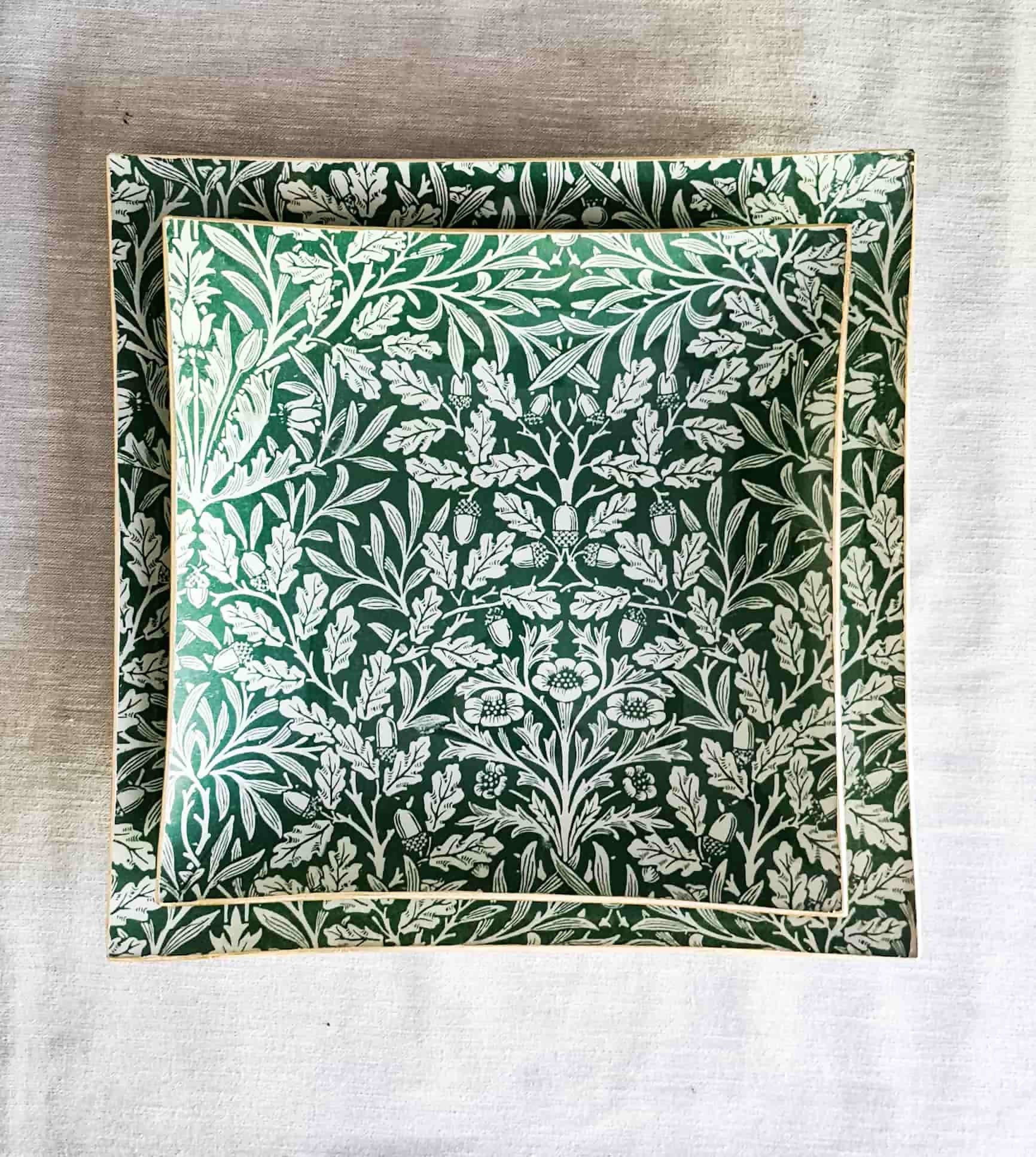 Bandeja cuadrada 25 cm, Verde