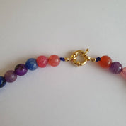 Collar Agata Violetas con baño de oro