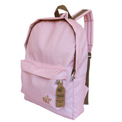 Mochila clásica escolar sustentable rosada.