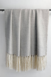 Piecera Super King Alpaca color Crudo con Gris