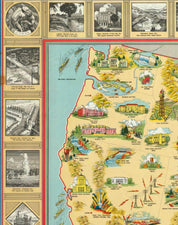 Mapa de Estados Unidos y sus Obras Públicas - Lámina