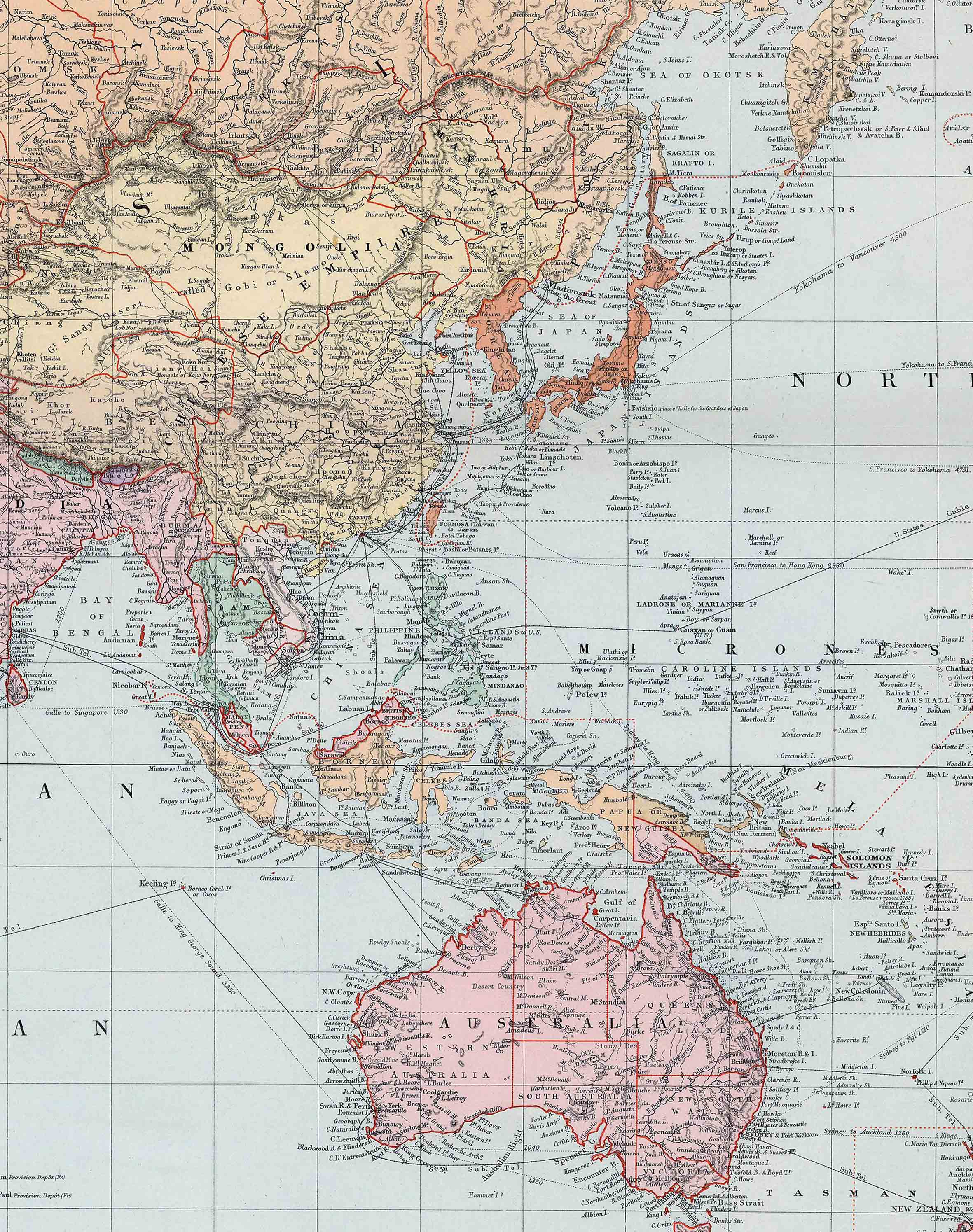 Mapa del Mundo Pacífico - Lámina