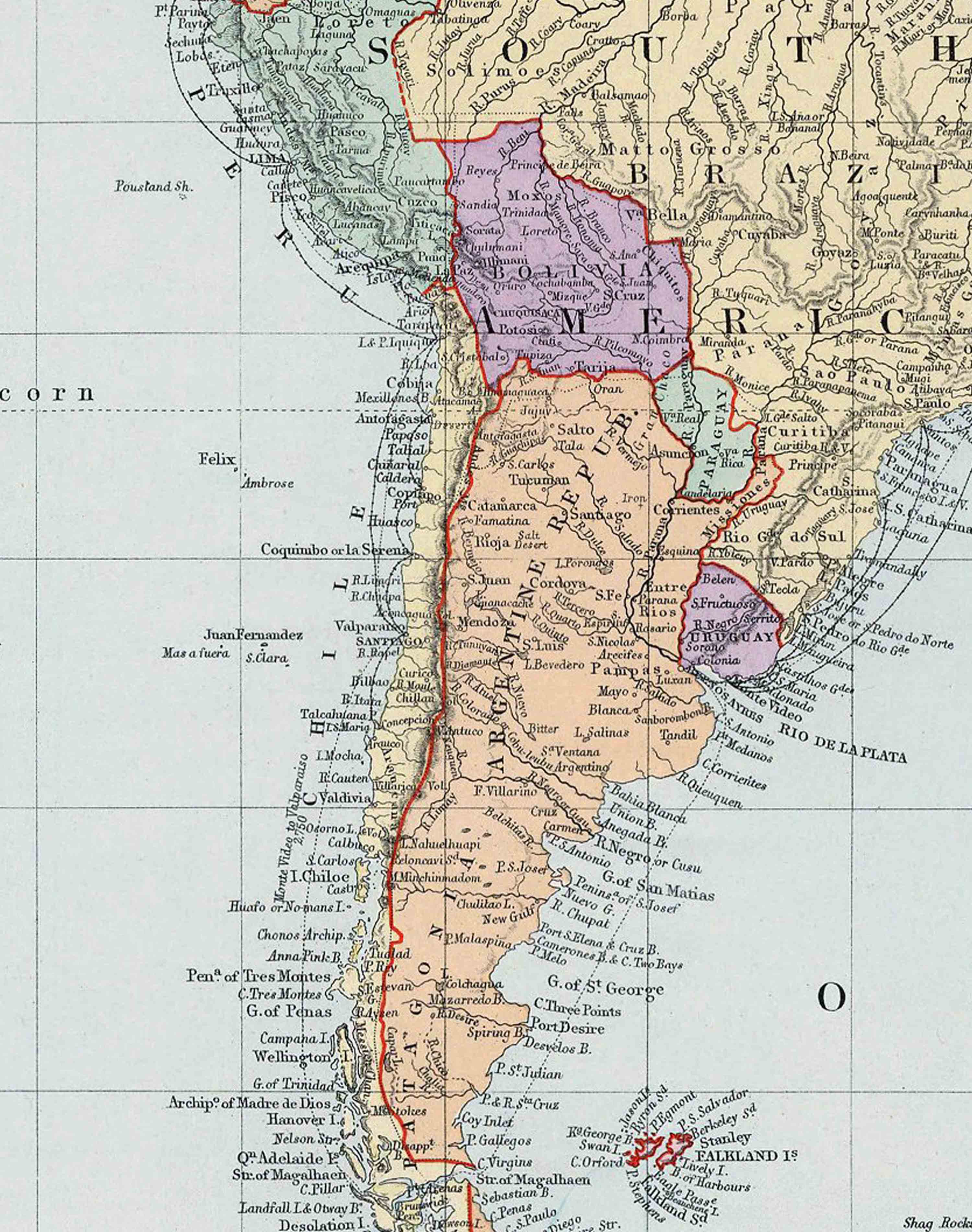 Mapa del Mundo Pacífico - Lámina