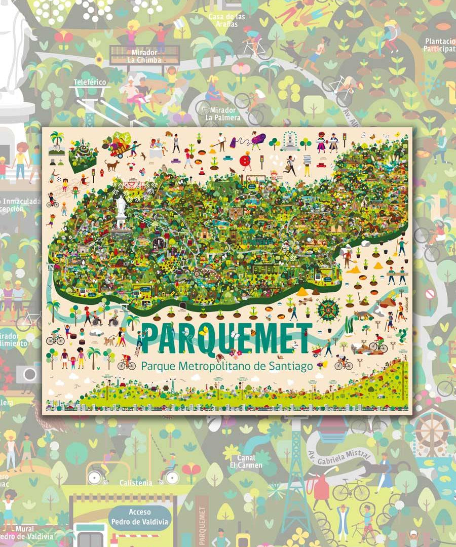 Mapa del Parque Metropolitano de Santiago - Lámina - Mappin