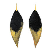Aros Pluma Negro y Dorado