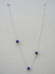 COLLAR PLATA LAPISLÁZULI CADENA