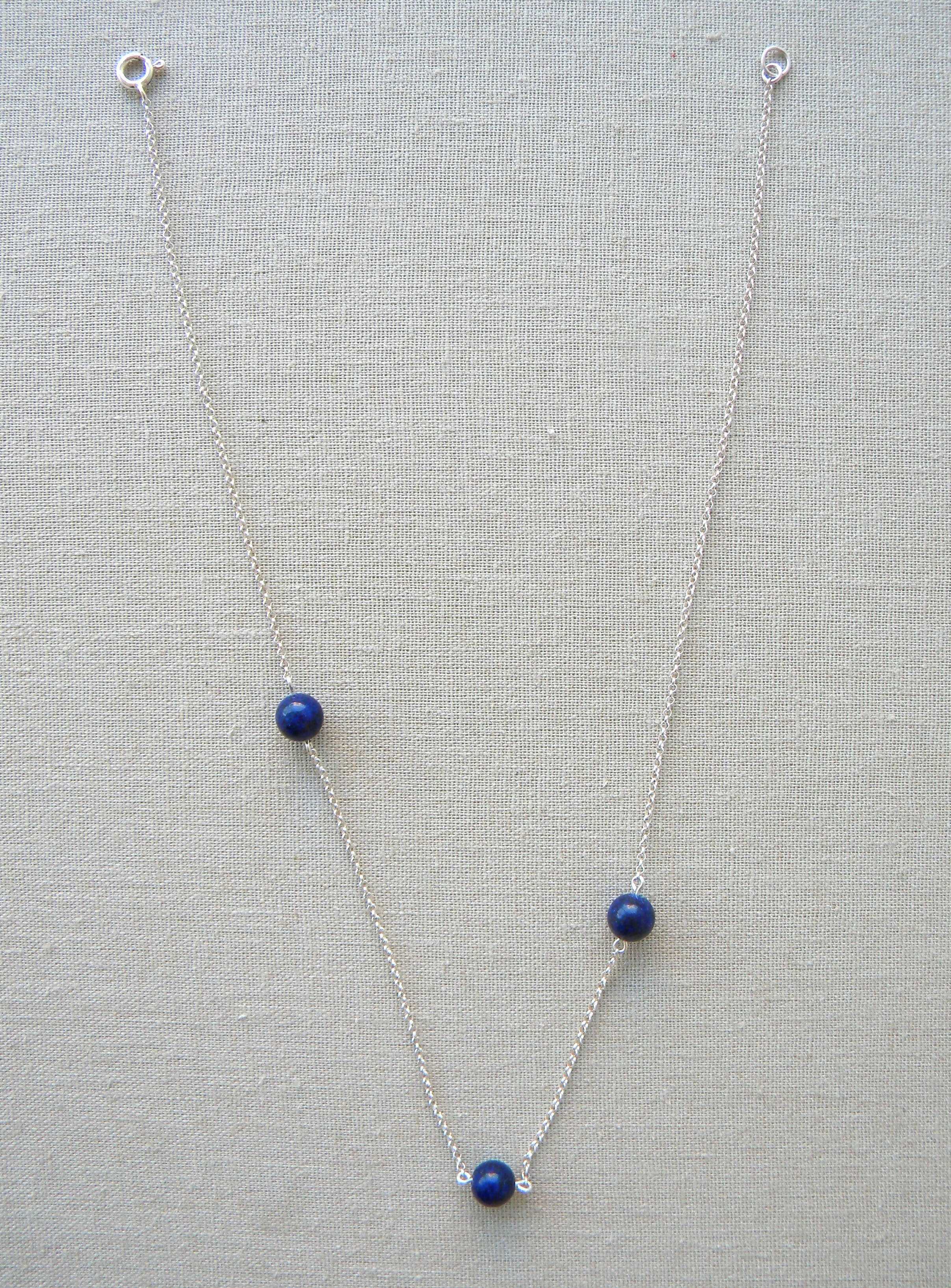 COLLAR PLATA LAPISLÁZULI CADENA