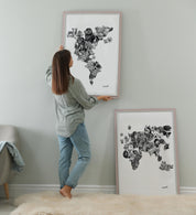 Mapa de Perros de Europa, África, Asia y Oceanía - Lámina