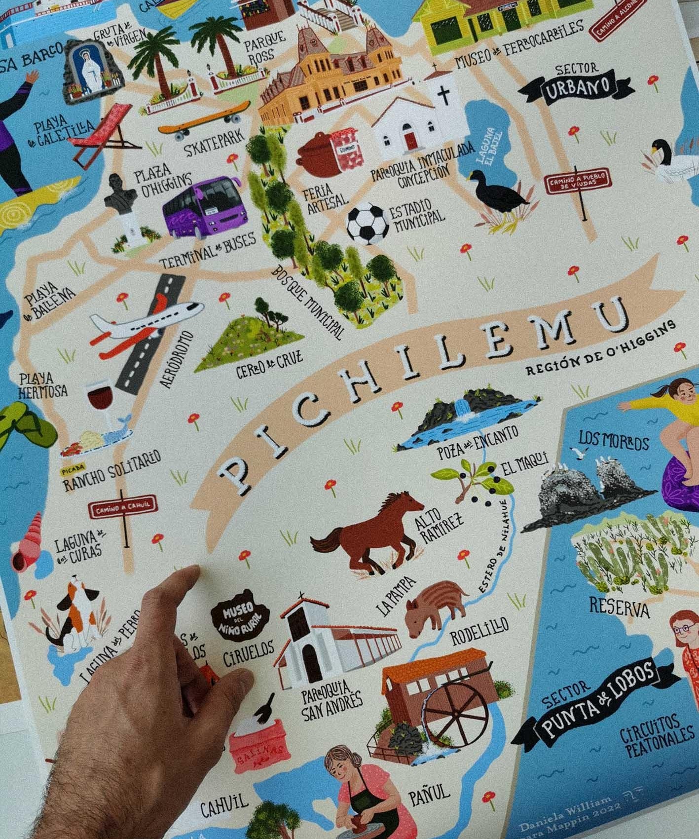 Mapa Ilustrado de Pichilemu - Lámina - Mappin