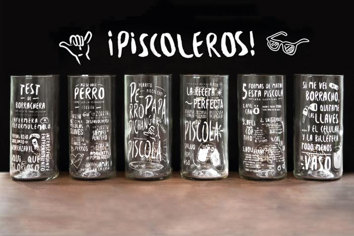 Piscoleros Juego de 6 Vasos