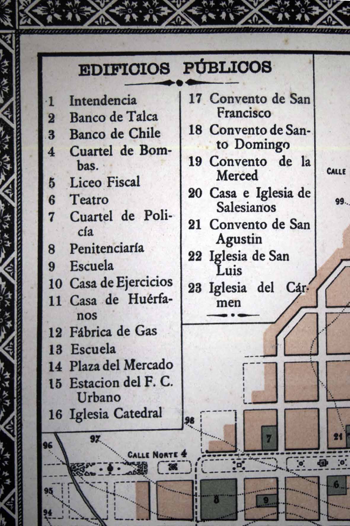 Plano de Talca en 1895 - Lámina