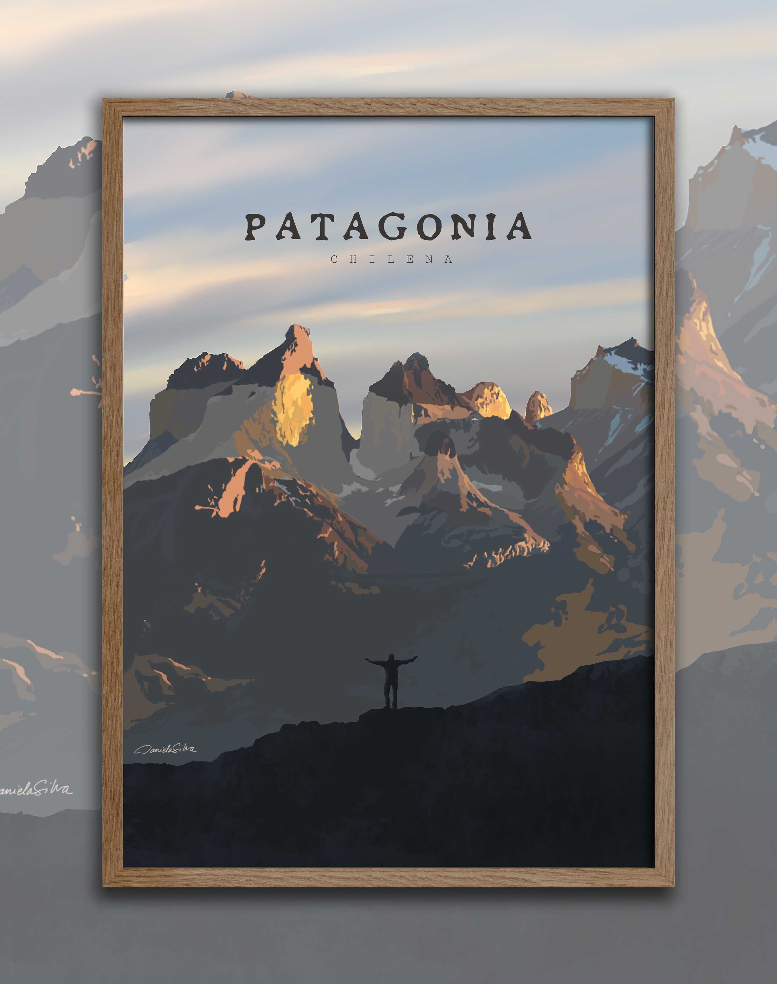 Poster Patagonia y Cuernos - Enmarcado A PEDIDO