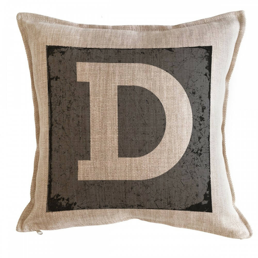 Cojín Letra Fondo Gris