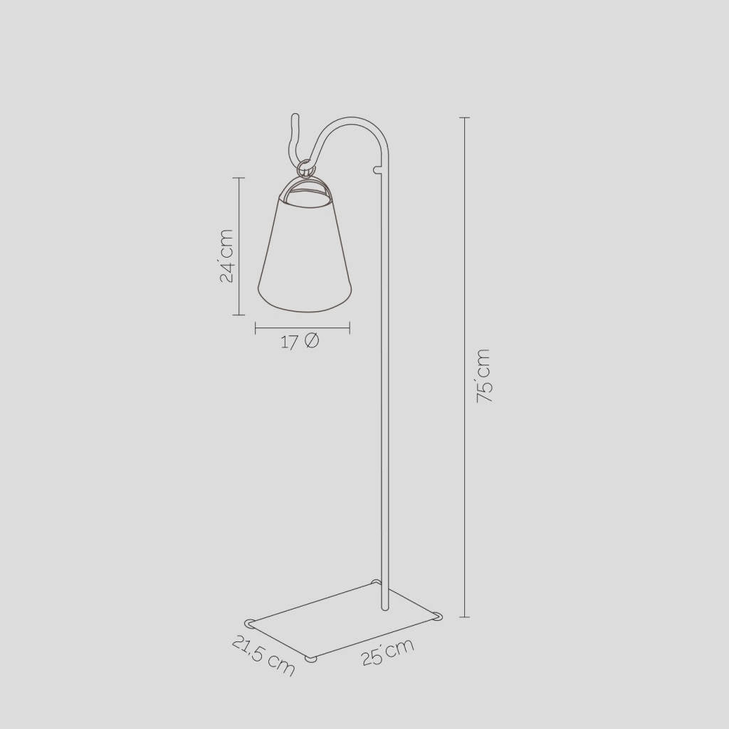 Cencerro Pergamino Base Fierro Mesa