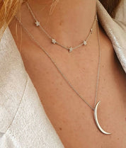 Chocker estrellas con circones plata