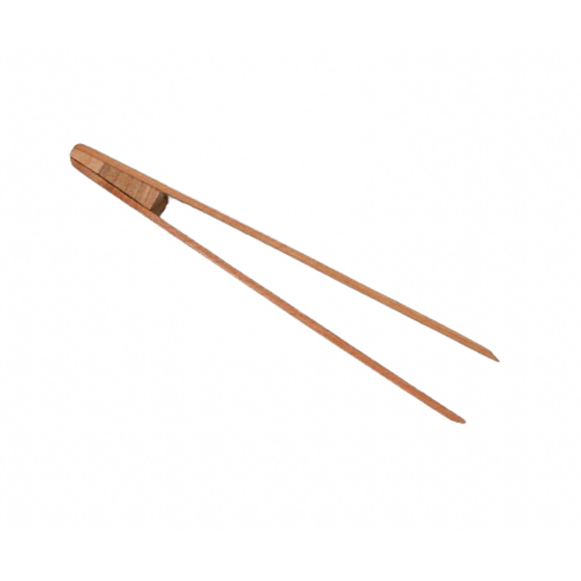 pinza madera raulí 20 cm para tostador de pan
