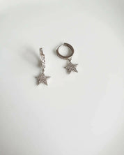 ARGOLLAS CON CIRCONES Y ESTRELLA COLGANDO