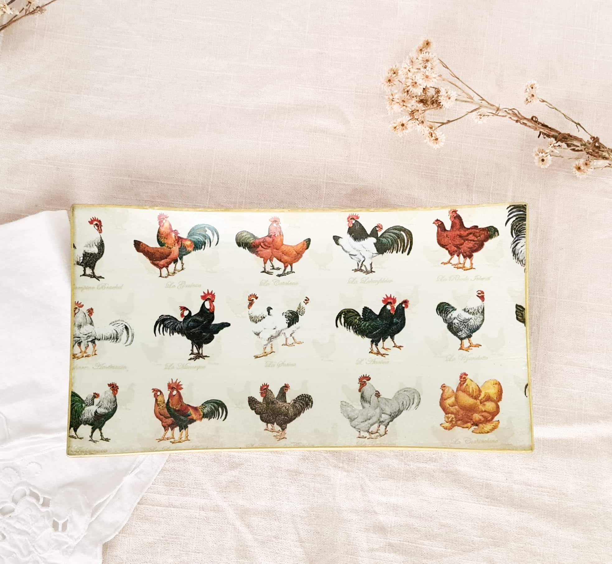 Bandeja Rectangular Gallinas