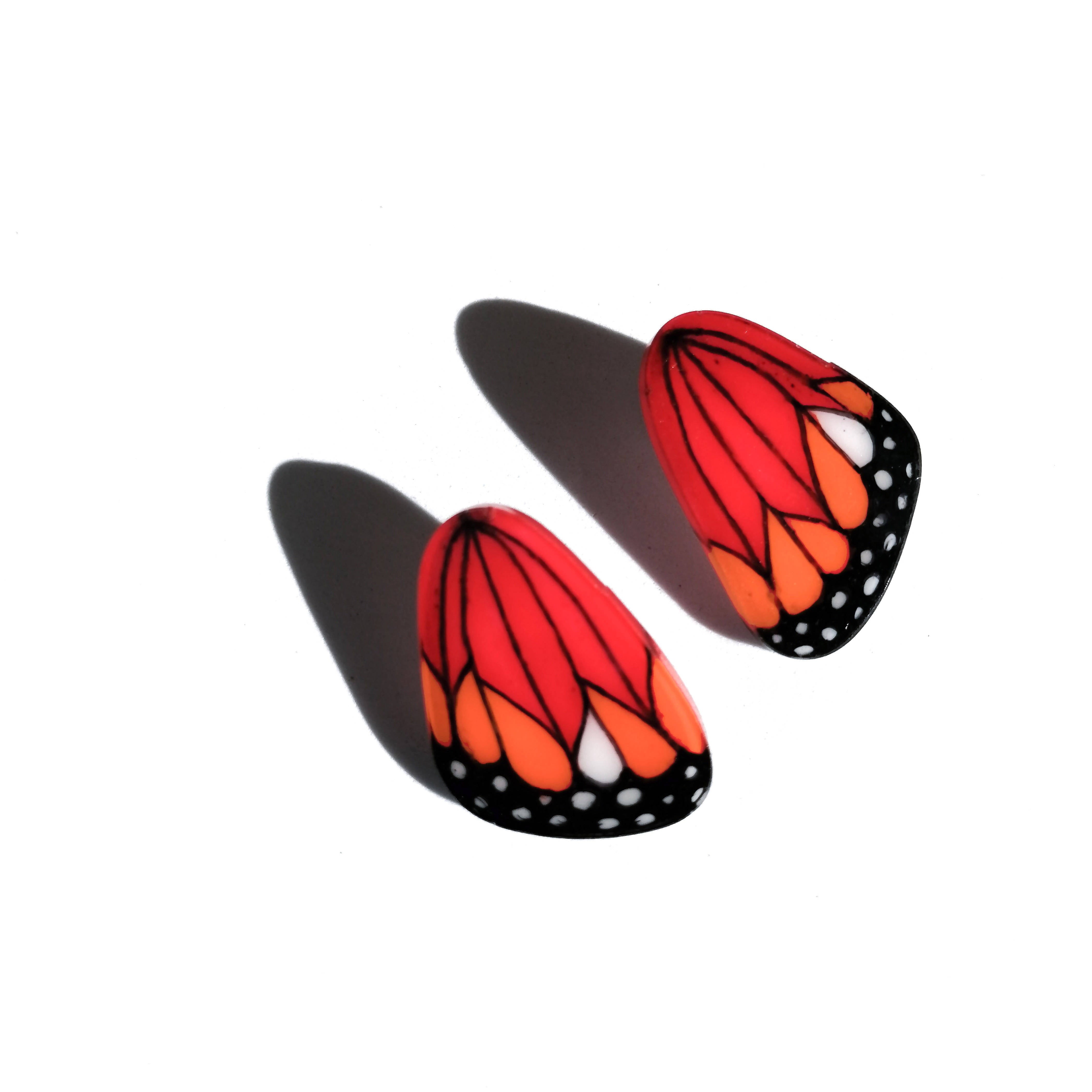 Aros Alita Mariposa Monarca con Pin