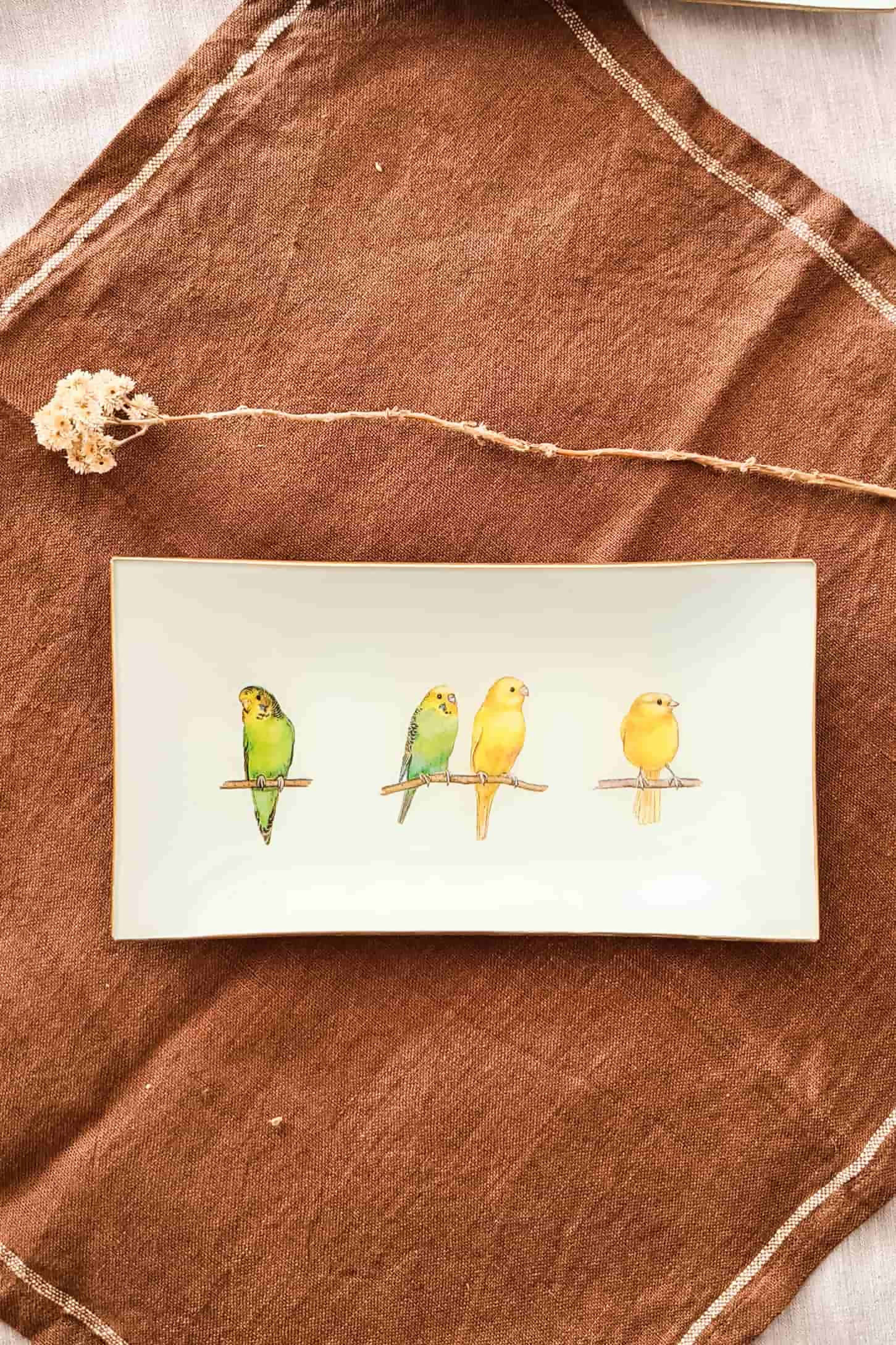 Bandeja Rectangular Pájaros