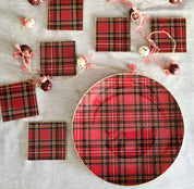 NAVIDAD Plato 30 cm escocés redondo