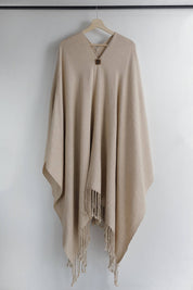 Poncho Alpaca color Beige