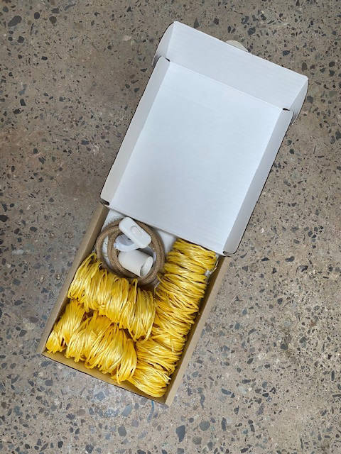 KIT de Cestería Lámpara 22x22cm cuerda amarilla