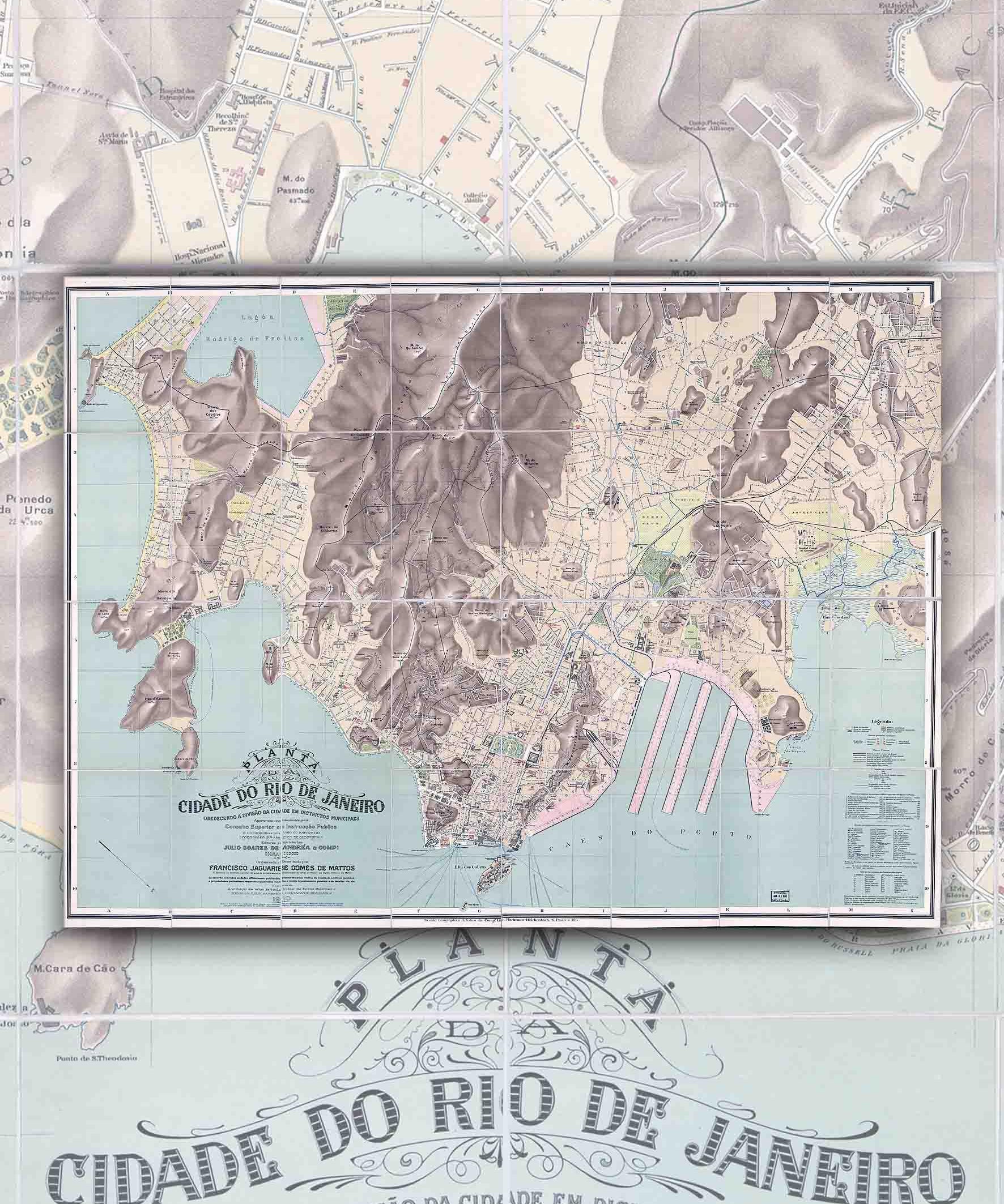 Mapa de Rio de Janeiro antiguo - Lámina - Mappin