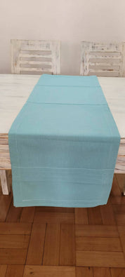 CAMINO DE MESA DE LONA, CON ALFORZAS, COLOR CALIPSO