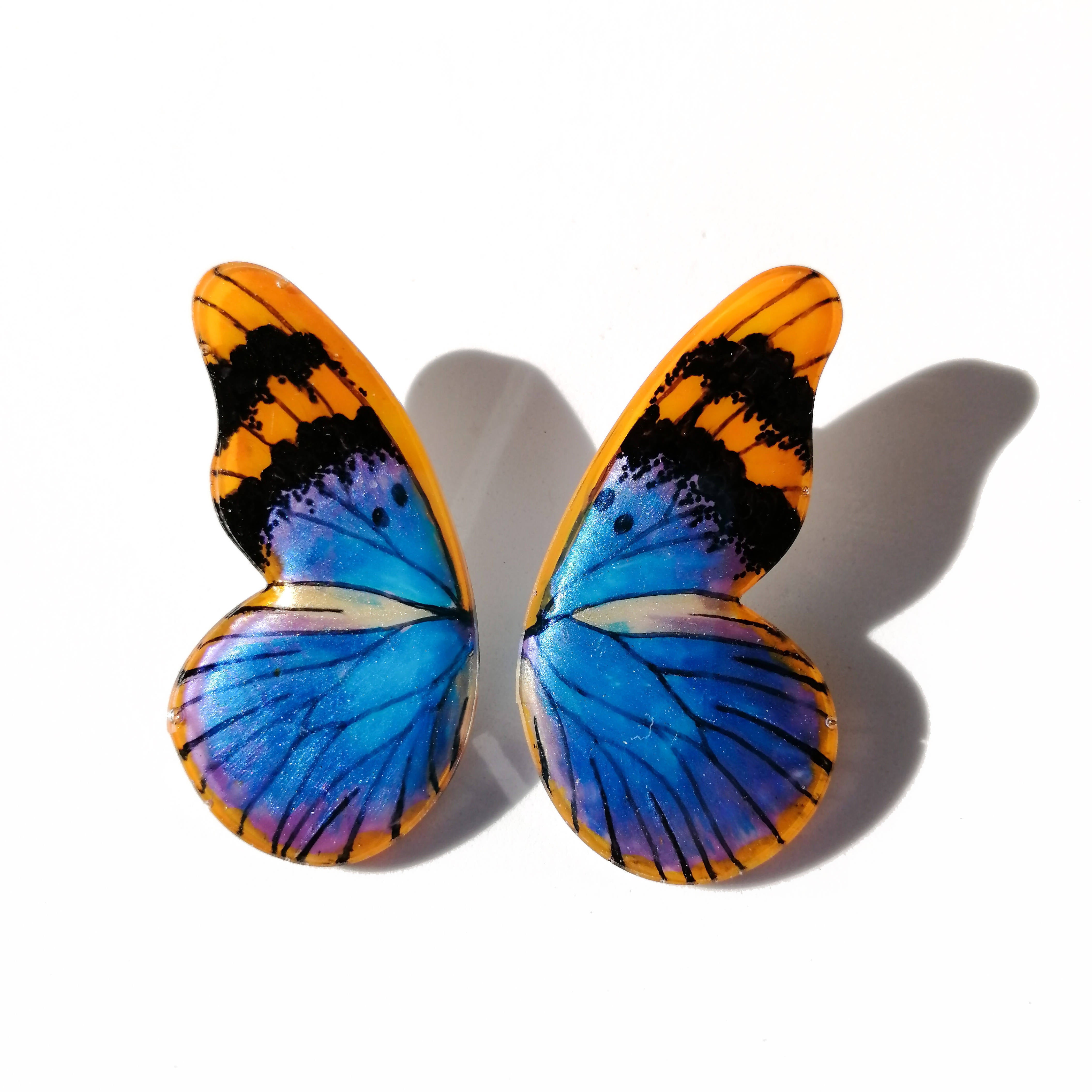 Aros Semi Mariposa Euphaedra M Pin Plata
