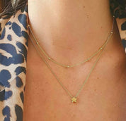 Cadena con 1 estrella baño oro