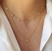 Chocker estrellas con circones baño oro