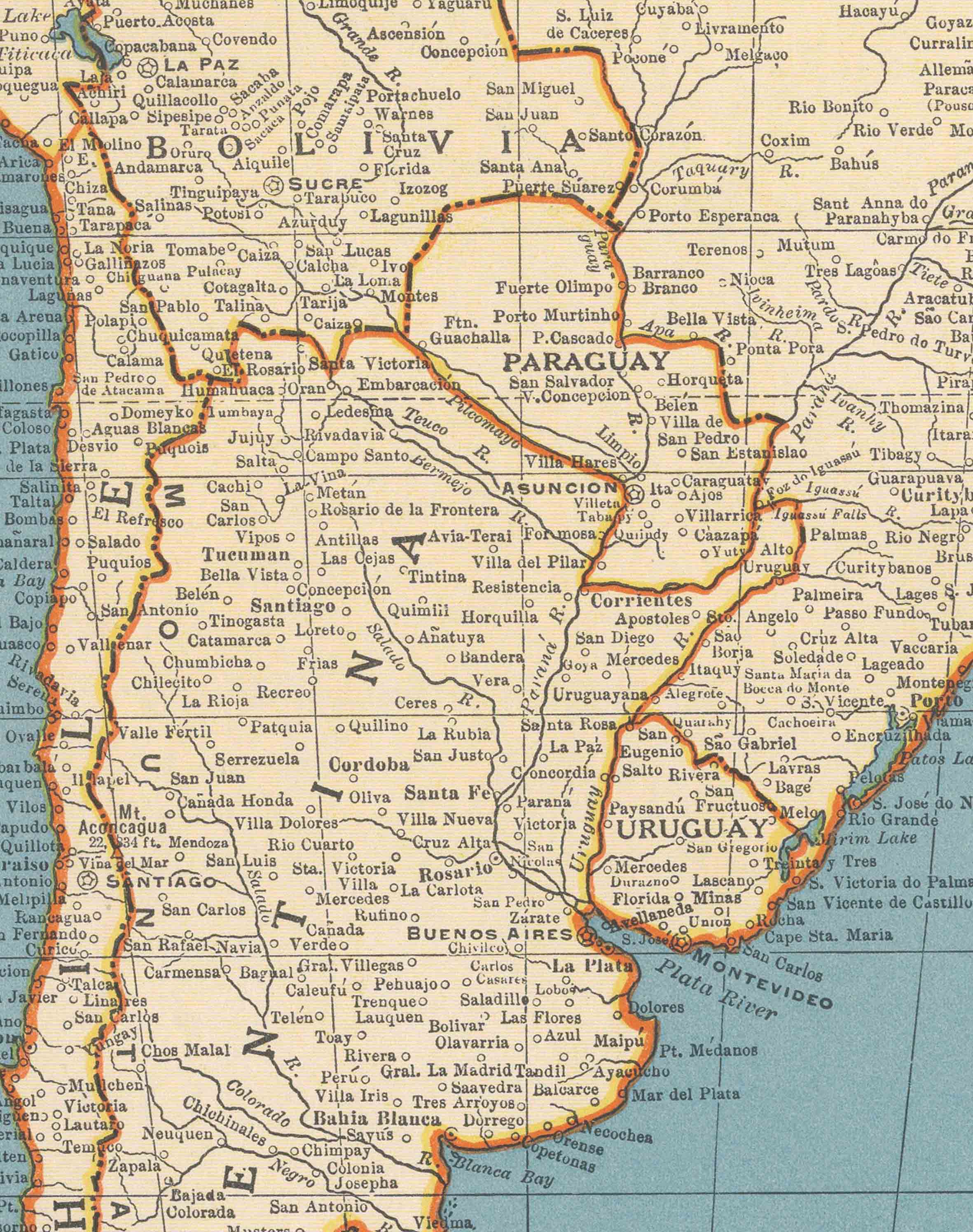 Mapa de Sudamérica de 1939 - Lámina